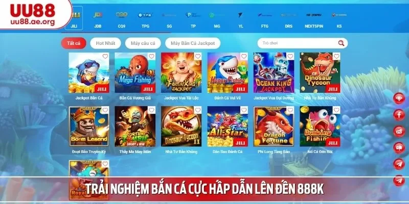 Trải nghiệm bắn cá cực hấp dẫn lên đến 888K