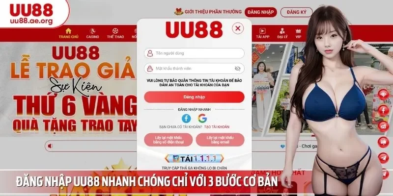 Đăng nhập UU88 nhanh chóng chỉ với 3 bước cơ bản